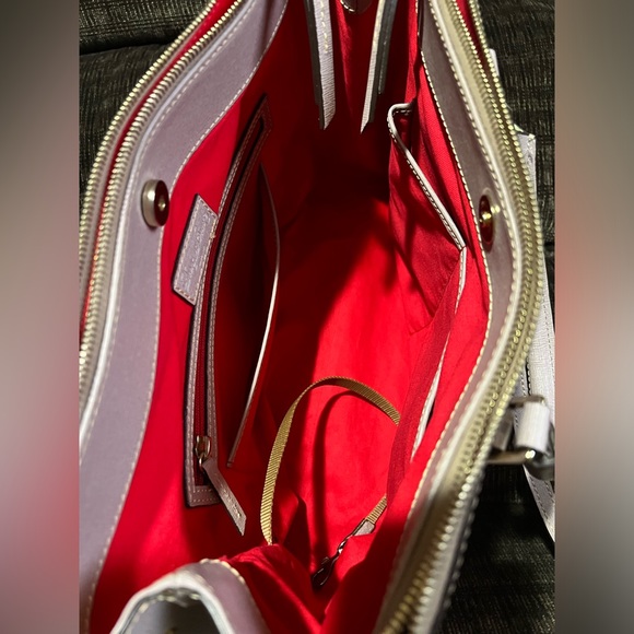 Dooney Bourke handbag shoulder leather 2 way pink red lined. - Picture 8 of 13